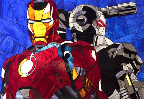 Stained Glass Picture Iron Man And War Machine Rmarvel