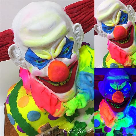 Scary Clown Glow In The Dark Cake Instagram Cake Scary Clowns Custom Cakes