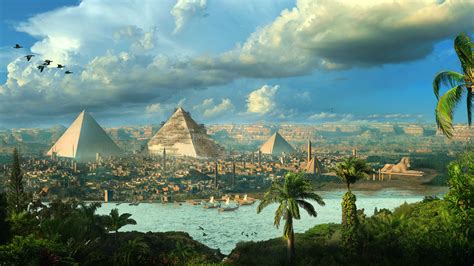 Download Egypt Cityscape Pyramids Fantasy Art