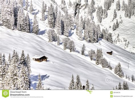 Beautiful View To Winter Swiss Alps Berner Oberland Adelboden Stock