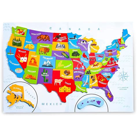 United States Puzzle For Kids 70 Piece Usa Map Puzzle 50 States With