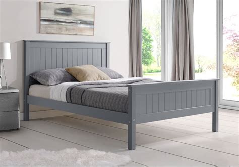 Shelby High End Painted Bed Frame Grey Top Drawer Cork
