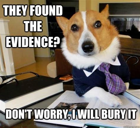 They Found The Evidence Dont Worry I Will Bury It Lawyer Dog