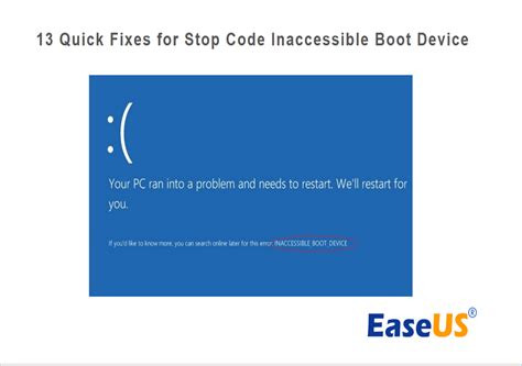 Fixed Windows Stop Code Inaccessible Boot Device