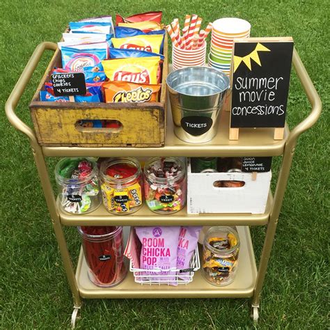 Summer Movie Concession Stand Backyard Movie Party Movie Night Party