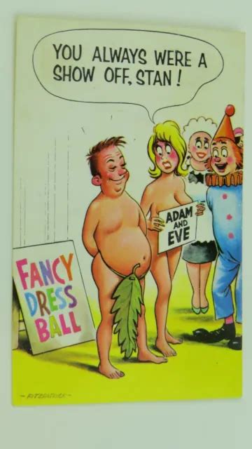 Risque Vintage Bamforth Comic Postkarte Angeln Fishing Rod Tackle Nude