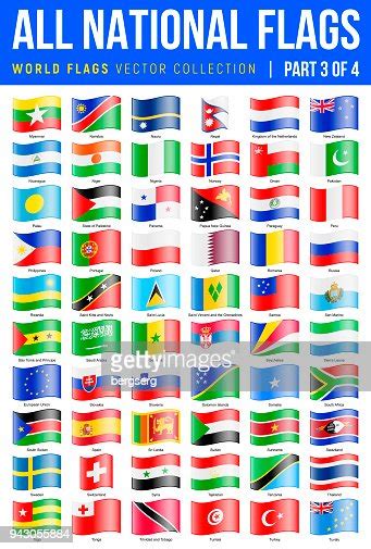 All World Flags Vector Waving Glossy Icons Part 3 Of 4 High Res Vector