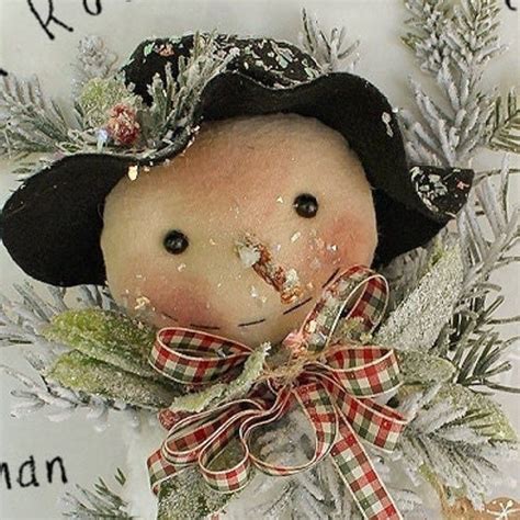 Primitive Snowman Pattern Chilly Charlie Snowman N Mitten Etsy