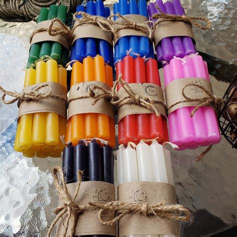 Packs Of 10 Colored Spell Candles 4 Chime Candles Etsy Candle