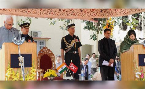 mehbooba mufti sworn in as first woman chief minister of jammu and kashmir photos news firstpost