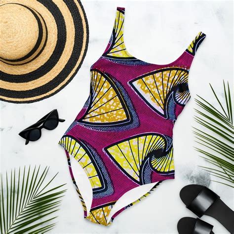 Swimwear African Ankara One Piece Low Back Sexy Swimsuit For Women By B Afrikrea