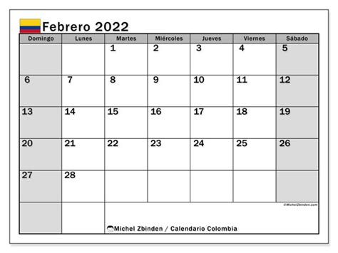calendarios febrero  dias feriados michel zbinden es