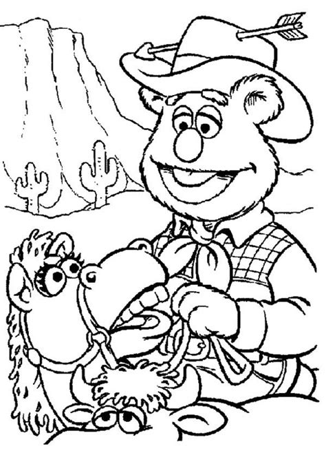 The Muppets Fozzie Bear Wild West Cowboy Coloring Pages Bulk Color