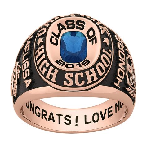 Freestyle Class Rings Personalized Womens Rose Gold Celebrium Double