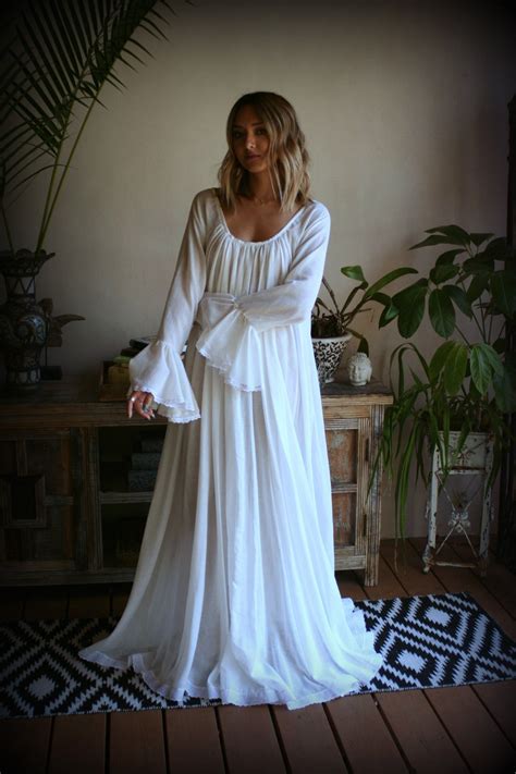 100 cotton nightgown long sleeve jane austen full sweep etsy white nightgown cotton