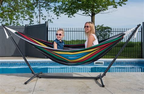 Viveres Double Rio Night Hammock Combo With 9ft Stand