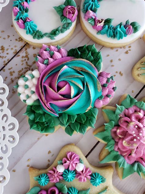 Floral Cookies Personalized Cookies For Parties Custom Etsy