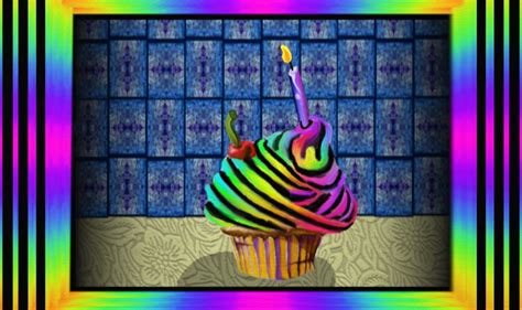 Happy Birthday Cupcake All Rainbowed Up To Get Eaten For Your Super Day By Techbehr Happy