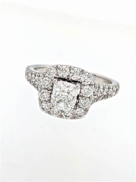 Neil lane designer cushion cut diamond engagement ring 1 92 carats tw free shipping i i1 diamond engagement cushion cut 1 1 8 tcw 14k white gold ring 26 off retail Neil Lane Cushion Halo Engagement Ring 2-1/6ct tw Diamonds Set in 14K White Gold at 1stdibs