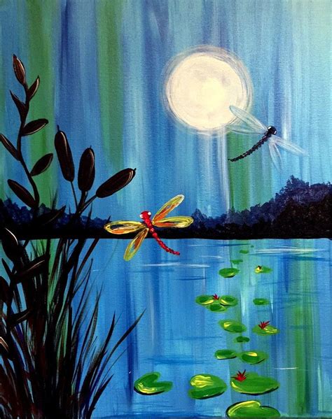 Dragonflies In The Night Easy Canvas Painting Art Painting Gallery