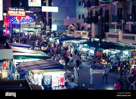 BANGKOK OCTOBER Tourists And Backpackers Walk By Khao San Road On October In