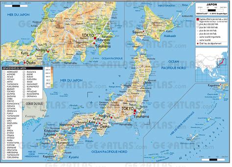 Carte Géographique Du Japon Vacances Arts Guides Voyages