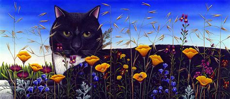 A ton of new downloadable brushes were added. Cat in Flower Field Painting by Carol Wilson