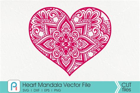 Heart Mandala Svg Heart Svg Zentangle Heart Svg Heart By Pinoyart