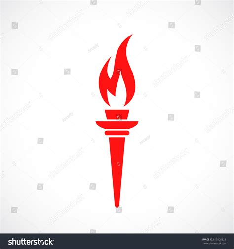 Red Torch Vector Icon Illustration Isolated Stock Vector Royalty Free