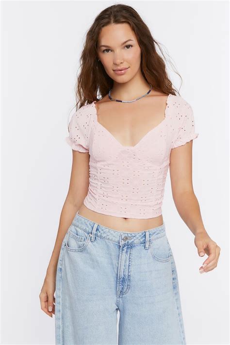 Eyelet Crop Top