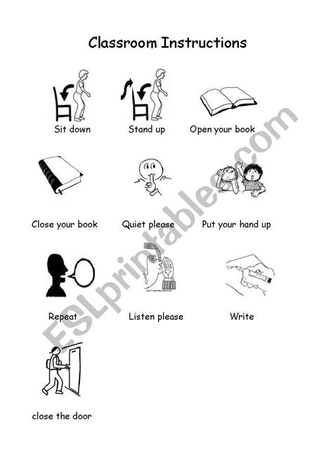 Classroom Instructions Esl Worksheet By Millmo