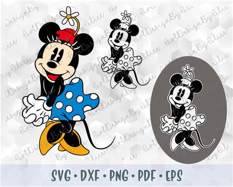 Svg Png Dxf Mickey Minnie Mouse Vintage Retro Old Style Etsy