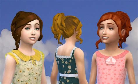 Mystufforigin Curly Ponytail For Girls Sims 4 Hairs Sims 4