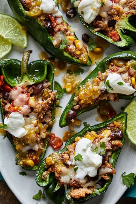 Easy Stuffed Poblano Peppers • Olive And Mango Recipe Stuffed Peppers