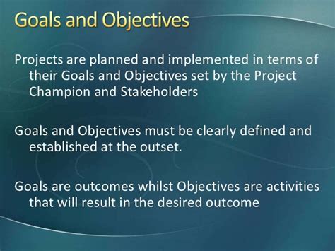 Project Goals And Objectives
