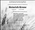 Traueranzeigen von Heinrich Krone | trauer-anzeigen.de