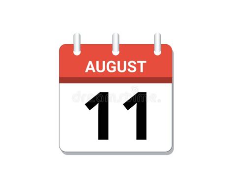 August 11th Calendar Icon Vector Concept Of Schedule Business And