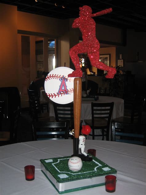 baseball themed centerpiece sports party pinterest centerpieces bar mitzvah and baseball