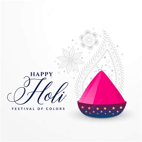 Premium Vector Happy Holi Elegant Card Design With Pink Powder Colors