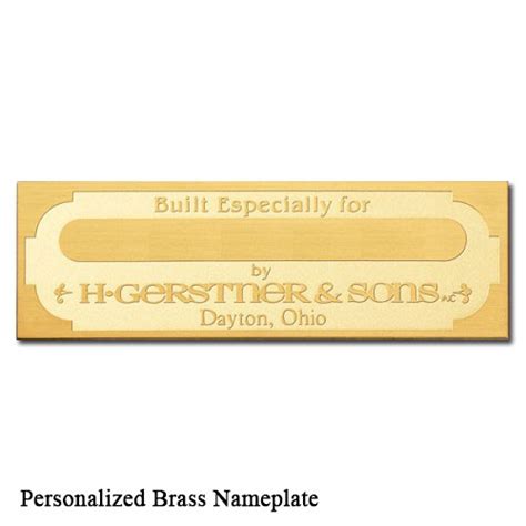 Personalized Brass Nameplate Ts And Accessories Gerstner