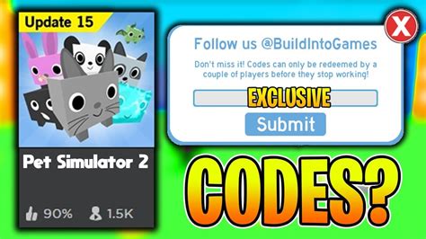 Codes For Pet Simulator Roblox