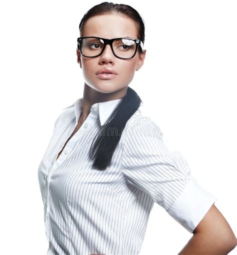 Business Woman Wearing Glasses Stock Image Image Of Woman People