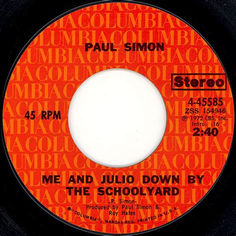 Paul Simon Me And Julio Down By The Schoolyard Congratulations