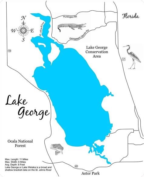 Lake George Location On The Us Map Lake George Florida Map