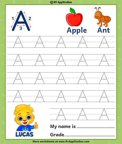 Capital Letter A Tracing Worksheet Trace Uppercase Letter A