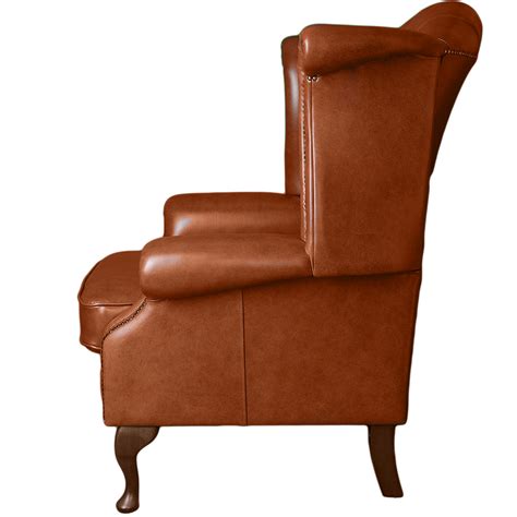 Leather chesterfield sofas.browse our wide range of leather sofas online here at old boot. Full Grain Leather Chesterfield Scroll Wing Chair Tan