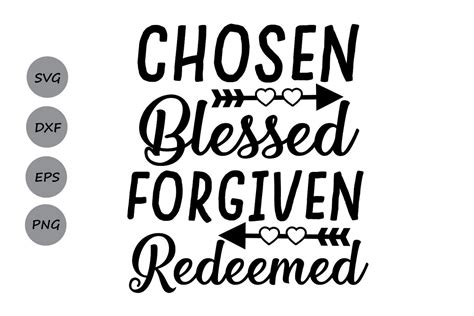 Chosen blessed forgiven redeemed svg, easter svg, christian svg
