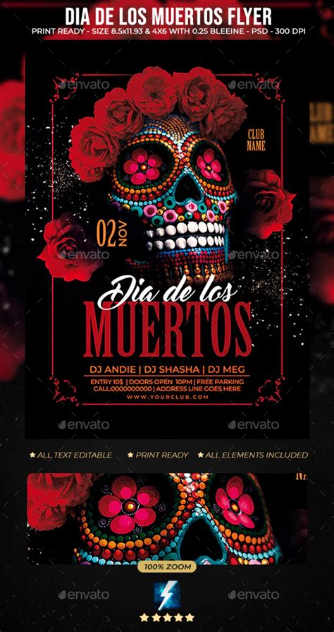 Dia De Los Muertos Flyer By Sparkg Graphicriver Poster Design