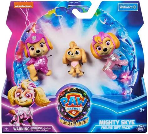 Paw Patrol The Mighty Movie Mighty Skye Exclusive Figure 3 Pack Spin