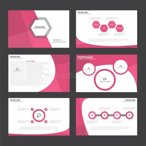 Het Roze Abstracte De Elementen Vlakke Ontwerp Van Infographic Van Het